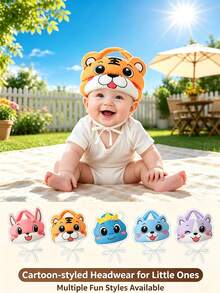 Playful Cartoon Baby Sitting & Walking Protection Head Hat, Animal-Shaped Cute Styles, Suitable For Sitting, Crawling, And Learning To Walk Stages, Daily Wear - Multicolor - View 1