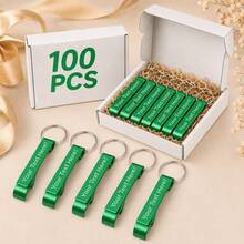 100pcs Customized Engraved Metal Bottle Opener Keychain - Can Engrave Name Or Text, Bulk Boxed, Perfect For Wedding, Birthday, Company Gift And Party Favors; Customizable - Multicolor - View 13