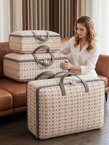 Large Capacity Clothes Storage Bag Foldable Storage Box For Men And Women Protable Moving Bag Quilt Clothes Storage Bag Home Room Decor Storage Orangizer Car Travel Dorm Bathroom Apartment Back To School Essentials Accesssories - Multicolor - View 1