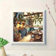 1PC DIY 5D Diamond Painting Kit Christmas Kitchen Pattern - Round Full Drill Art Mosaic Craft, Home Wall Decor, Unframed - No Frame - View 3