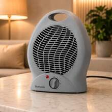 Aquecedor Elétrico Portatil Silencioso 2 nives De Temperatura Quartos Salas Escritorio Clima Agradável Rapidamente - Cinza - Visão 5