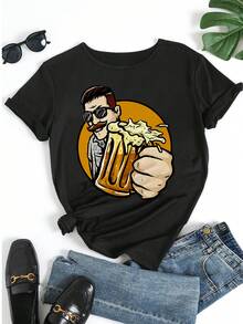 Women T-Shirts - 黑色 - 查看 5