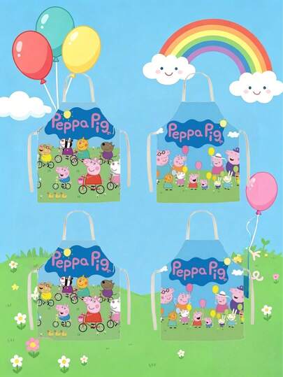 Peppa Pig 1pc Cartoon Apron, Best Holiday Gift For Best Friend, Including Birthday Gift, Easter Gift, Halloween Gift, Christmas Gift, Birthday Decoration, Party Atmosphere Decoration, Best Holiday Gift For Friend, Perfect Party Decoration