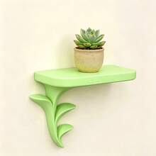 1PC 3D Sprout Shaped Wall Mounted Storage Rack, Creative Plant Style Wall Organizer, Figurine Display Shelf - Multicolor - View 7