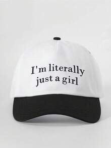 1件刺繡「I'm Literally Just A Girl」拼色棒球帽，可調節防曬休閒帽，適合春夏秋季旅行、海灘度假，男士遮陽帽，Y2K風格青年帽 - 棒球帽 - 查看 18