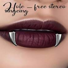 2/4pcs/ Adult Men And Women's Fashionable And Personalized Canine-Shaped Lip Ornaments In The Form Of Fangs, Without The Need For Piercing - Multicolor - View 5