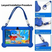 yesido 4GB RAM + 64GB ROM / 7-Inch Tablet / Quad-Core 1.3GHz / Android 13 MTK8321 / 1280x800 HD IPS Screen / 2MP+5MP Camera / 4000mAh Battery / WiFi, Parental Control, Education, Games / ABS Plastic + Silicone, Educational Tablet - Blue - View 4