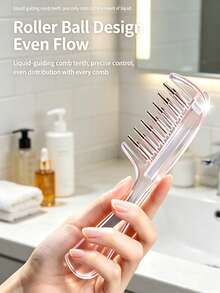 1pc Portable Scalp Applicator Comb With Rotatable Metal Teeth, Suitable For Applying Hair Oil And Essence, Evenly Distributes Liquid Around Hairline While Massaging Scalp, Comes With Dust Cover For Easy Refill And Carrying - Multicolor - View 3