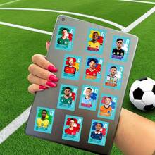 Panini FIFA 50張足球球員貼紙，混款足球之星肖像與國家隊卡片設計，適用於剪貼簿、手帳與足球迷 - 彩色 - 查看 10