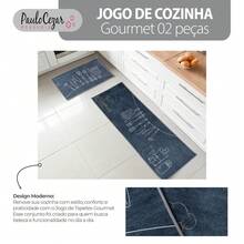 Jogo de Cozinha 2 Peças Passadeira Antiderrapante Gourmet - Estampa 03 - Visão 8