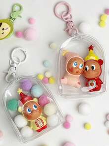 1 Set Cute Star Particle Pocket Baby Bag 10cm Portable Baby Bag Cute Particle Hanging Bag High Transparency Thickened Dust-Proof Storage Portable Baby Bag Data Cable Earphone Storage Bag - View 1