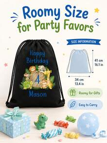 Tas Serut Nama Hewan Kebun Binatang Liar yang Disesuaikan - Ransel Teks Kebun Binatang yang Dipersonalisasi, Cocok untuk Piknik, Tas Hadiah Unik, Dapat Digunakan sebagai Hadiah Pesta Ulang Tahun, Hadiah Baby Shower, dan Hadiah Ulang Tahun yang Dipersonalisasi - MultiWarna - View 8