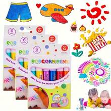 1pc 3D Printed Bubble Pen Popcorn Pen Cotton Pen Bubble Pen Drawing Children DIY Expansion Effect - Multicolor - View 2