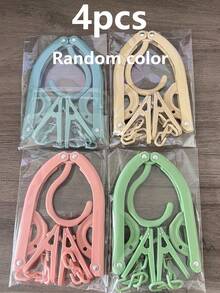 8/4/1pc Folding Travel Hanger With Clips, Space-Saving Non-Slip Design, Pocket-Sized Portable Hook, Suitable For Home, Travel, Back To School And School Dorm Storage, Practical Organizing Tool, Exquisite Gift For Birthday And Valentine's Day - Multicolor - View 17