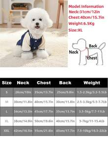 1pc Pet Dog Baseball Jacket, Warm Fleece Winter Dog Coat With D‑Ring, Patch Design Casual Puppy Baseball Outfit, Soft Pet Clothes For Small Medium Dogs - Navy Blue - View 4