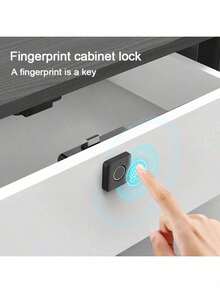 K16 Double Door Smart Fingerprint Cabinet Lock Compact ABS Biometric Drawer Lock One Touch Unlock AAA Battery Powered Easy Install Lock For Home Office File Shoe Cabinet No Batteries Included - View 3