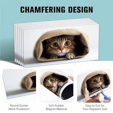 4PCS 2D Flat Magnetic Vent Covers, (Cat) Cute Peeking Pattern, 5.5*12IN, Suitable For Floor, Wall, Ceiling Vents, Home Decor - Coffee Brown - View 3