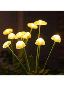 New Outdoor Solar Ground Light, 6/8 LED Jellyfish Mushroom Solar Light, Waterproof Garden Landscape Lawn Decorative Light, Solar Decorative Light, Creative Novelty Yard Home Gift - Silicone Mushroom Garden Stake Light - View 4