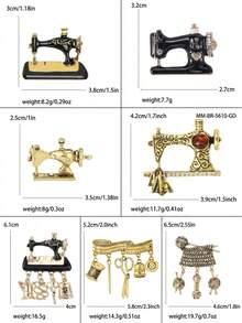 Vintage Enamel Sewing Machine Brooch Creative Pin, Women's Unisex Casual Party Accessory, Best Friend Gift Badge Decoration - Sewing Machine - View 9