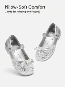 Balabala 2026 Girls Princess Shoes, Shiny Elegant Lightweight Comfortable Casual Summer Shoes - Smoky Silver - View 7