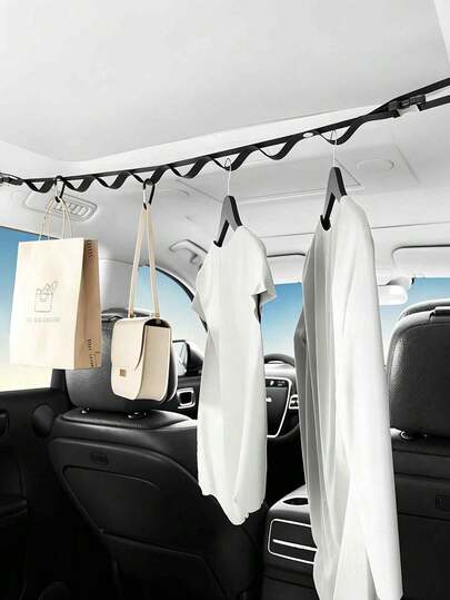1/2/3/4Pcs Car Clothesline Hanging Rack, Adjustable Vehicle Clothes Hanger For Travel & Daily Use, Clotheslines