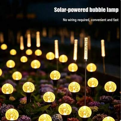 20/30/40 LED Solar Garden Crystal Lights,Outdoor Lawn Lights, 8 Lighting Modes,Auto On At Night & Auto Off In Daytime. Rainproof And Durable,Create Nice Courtyard Atmosphere.Perfect For Summer, Camping,Christmas,Wedding, Party And Pathway Decorations
