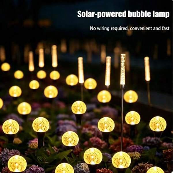 20/30/40 LED Solar Garden Crystal Lights,Outdoor Lawn Lights, 8 Lighting Modes,Auto On At Night & Auto Off In Daytime. Rainproof And Durable,Create Nice Courtyard Atmosphere.Perfect For Summer, Camping,Christmas,Wedding, Party And Pathway Decorations