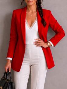 Women Lightweight Blazers - Red - View 4