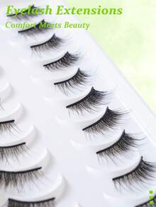 Half Eyelashes Corner Lashes Natural Lashes Half Lashes Faux Mink End Lashes Corner Eyelashes 3/4 Lashes Wispy 10 Pairs - Black - View 5
