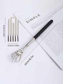 2pcs Set - 1pc Telescopic Back Scratcher And 1pc Mini Cleaning Brush, Portable Itch Relief Tool, Keyboard Cleaning Brush, Mini Gap Brush, Practical Tool Set Suitable For Office Use, Holiday Gift - Multicolor - View 5