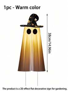 2pcs Halloween Yard Signs, Ghost Halloween Yard Signs With Stakes, Large Halloween Yard Decor, Creative Witch Hat Ghost Lawn Decoration, Waterproof Scary Outdoor Holiday Ghost Decor, Suitable For Yard, Lawn, Garden, Outdoor Decoration - Multicolor - View 10