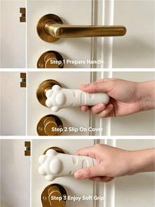 Black And White Anti-Static Anti-Collision Seat Cushion Protector, Door Handle Cover, Door Handle Protector, Door Handle Soft Sleeve, Window And Porch, Practical Room Decor, Easy To Install Dorm Accessories, Home, Back To School Essentials - Multicolor - View 8