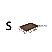 1pc/2pcs Wooden Serving Tray Set, Rectangular Wood Decor Tray For Kitchen Dining Table, Coffee Table, Countertop, Breakfast Tea Snack Platter, Bathroom Vanity Perfume Cosmetic Storage Organizer Tray - Coffee Brown - View 10