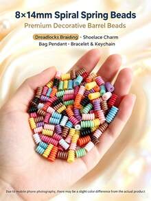 50/100pcs 8x14mm Acrylic Multicolor Spiral Barrel Beads,Cute Cylindrical Large Hole Plastic Beads,Suitable For DIY Hair Accessories And Bead Jewelry Making,Shoe Charms, Bag Chain, Bracelets,Keychains,Crafts For Adults - Multicolor - View 4