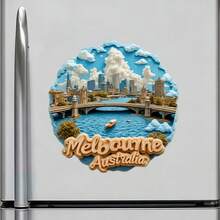 Melbourne Yarra River Stone Bridge And City Skyline In A Cloud-Framed Dream Magnet Where The Riverside Whispers Stories Of A Cultural Heart Keepsake For All Metal Surfaces Throughout The Home - A - View 3