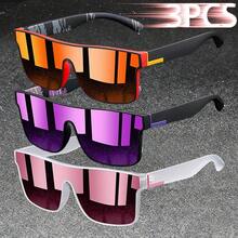 3PCS Fashion Vintage Square Sports Glasses Flat Frame Street For Unisex Eyewear For Choice For Outdoor Vacation And Daily Clothing Matching - 3PCSF766 - View 10