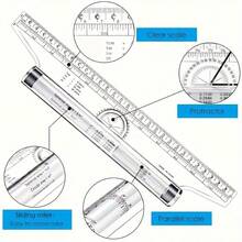 2pcs Plastic Ruler Drawing Roller Ruler Parallel Ruler Multi Functional Drawing Design Ruler Used For Measurement Drafting Schools And Offices - 2pcs Set - View 3