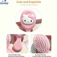 Hello Kitty Detangling Hairbrush By Sanrio - 1pc Portable Air Cushion Comb With An Adorable Cartoon Design And A Massage Feature For Effortless Styling - Multi-color - View 4