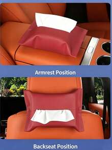 PU Leather Car Tissue Box Holder, Car Interior Storage Accessory - Multicolor - View 9
