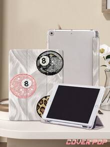 刺繡撞球平板保護殼，相容 iPad 9.7/10.2/10.5/10.9/12.9/Pro 11、第 10 代，相容 Galaxy Tab S6 Lite 10.4 吋，相容 Kindle Paperwhite 第 12 代 2024、Kindle (第 11 代) 2022，柔軟防震保護，智慧支架/自動喚醒/睡眠，聖誕禮物 - 彩色 - 查看 4