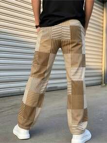 Men's Autumn/Winter Vintage Plaid Casual Wide Leg Long Pants - Multicolor - View 2