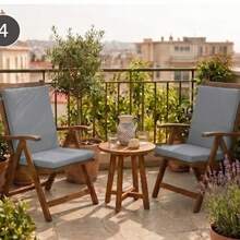 Garden, Balcony & Living Room Chair Cushion With Backrest - Grey - View 5