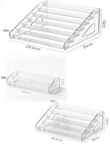 Vowcarol 3/5/7 Tier Transparent Acrylic Paint Storage Rack - Transparent Trapezoid Display Stand Suitable For Handicrafts And Artwork Storage. Lipstick. Perfume. Cosmetics. Display Stand. Multi-Functional - Multicolor - View 9