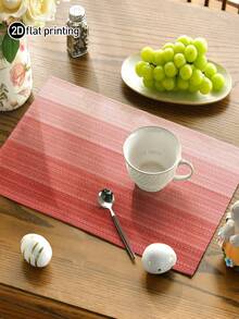 1pc/4pcs/6pcs, Gradient Color Modern Living Room Dining Table Placemats, Non-Slip Square Style Table Mats, Washable, Kitchen Mats, Coffee Table Mats, Heat-Resistant Mats, Suitable For Weddings, Parties, Dining And Home Decor - Hot Pink - View 3