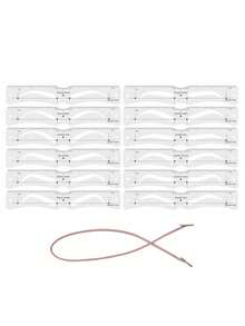 Clip-On Eyebrow Shaping Positioning Card, Multiple Arc Templates Available, With Precise Scale Ruler, Assists Quick Symmetrical Eyebrow Contour Definition, Universal Auxiliary Tool For Beginners In Eyebrow Drawing And Tattooing - Multicolor - View 5