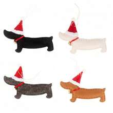 1pc Christmas Decoration Yard And Garden Decor Christmas Tree Cute Cartoon Hanging Ornament Christmas Tree Dachshund Dog Small Pendant - A - View 8