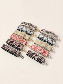 Ins Vintage Style Woven Strap, Adjustable Wide Pressure-Relieving Shoulder Strap, One Shoulder Crossbody Bag Replacement Strap Accessory - Multicolor - View 2