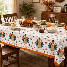 41pcs/Set Thanksgiving Tablecloth And Paper Napkin Set, Turkey Maple Leaf Tablecloth Napkins, Autumn Harvest Party Dinner Decoration Supplies - Multicolor - View 3