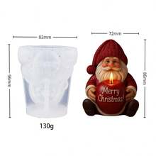 Christmas 3D Faceless Gnome Holding Heart Candle Mold DIY Aromatherapy Plaster Decor Silicone Mold - Christmas Gnome - View 5