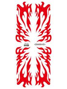 1pc Halloween Red Personalized Totem Flame Pattern Temporary Waterproof Tattoo Sticker For Arm Back Body, Holiday Gift DIY Party Favor - Red - View 8